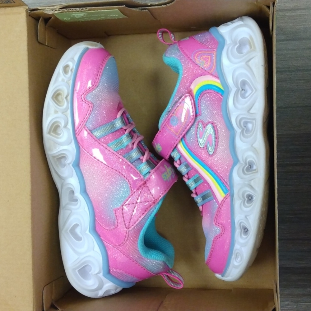Skechers S Lights Heart Lights Rainbow Lux Light-Up Shoes Sz 12 - Picture 11 of 11